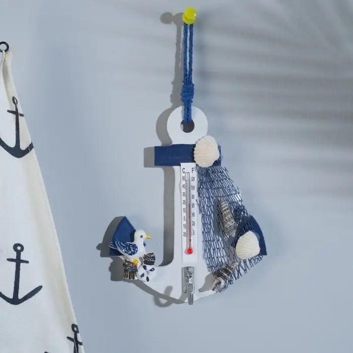 Термометр домашний настенный с крючком &laquo;Якорь с чайкой&raquo;, 12&times;9.5&times;2.5 см