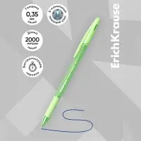Набор ручек шариковых 4 штуки ErichKrause R-301 Spring Stick & Grip, узел 0.7 мм, чернила синие, резиновый упор, длина линии письма 1000 метров, европодвес