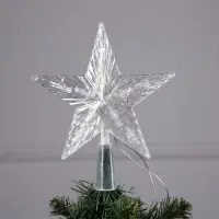 Светодиодная верхушка на ёлку «Звезда белая», 16 см, 10 LED, от батареек ААх2, фиксинг, свечение белое
