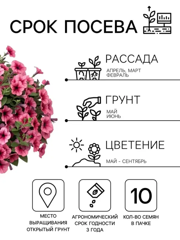 Семена Цветов Петуния &laquo;Городская&raquo; F1, орхидея, драже в пробирке, 7 шт.