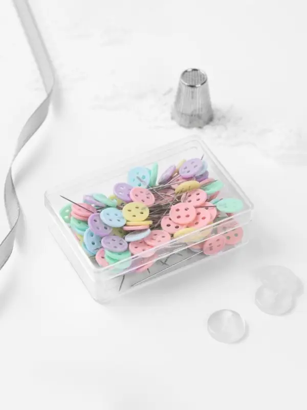 Булавки для квилтинга &laquo;Пуговки&raquo;, 46 мм, 100 шт., разноцветные