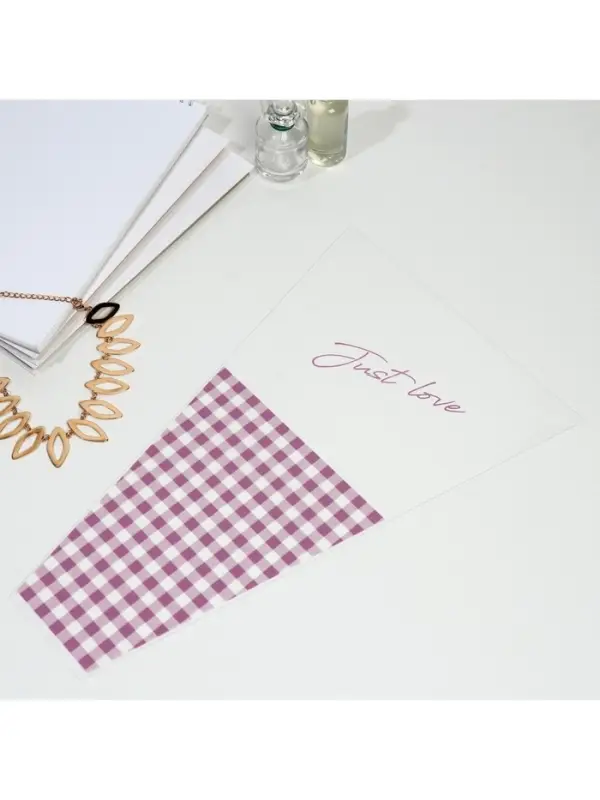 Пакет для цветов Just love, лавандовая клетка, 29.5&times;10&times;45 см