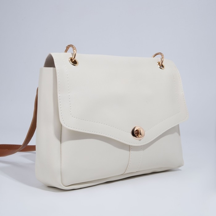 Сумка-мессенджер на клапане, цвет белый Сумка-мессенджер на клапане, цвет белый