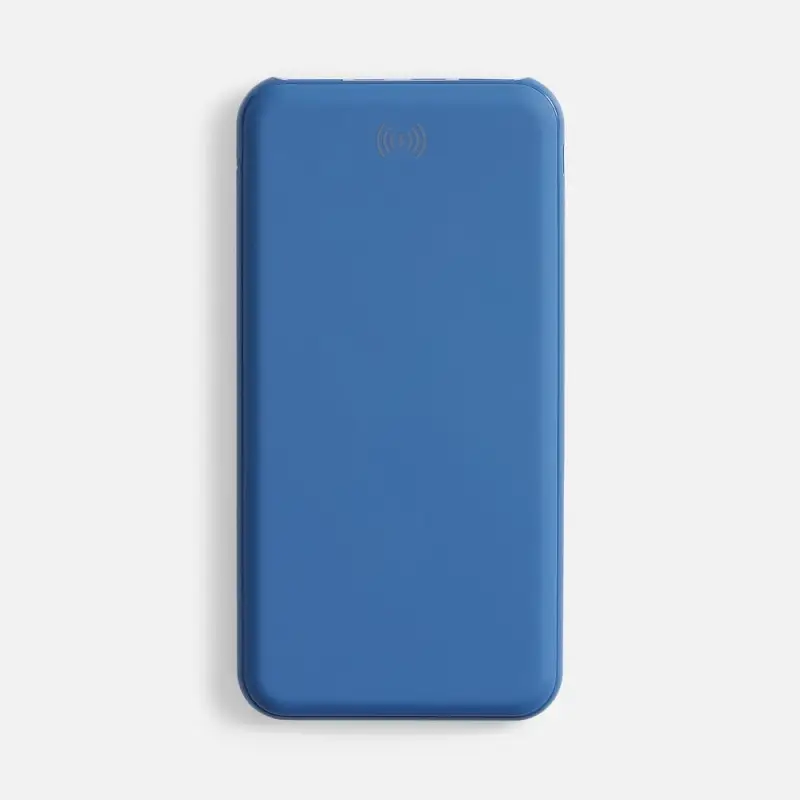 Аккумулятор с беспроводной зарядкой All Day Wireless 10000 мАч, синий