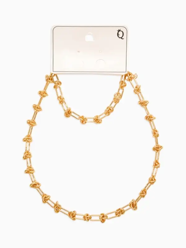 Набор 2 предмета: цепь, браслет &laquo;Узел&raquo;, 20, 40 см, медь, цвет золото