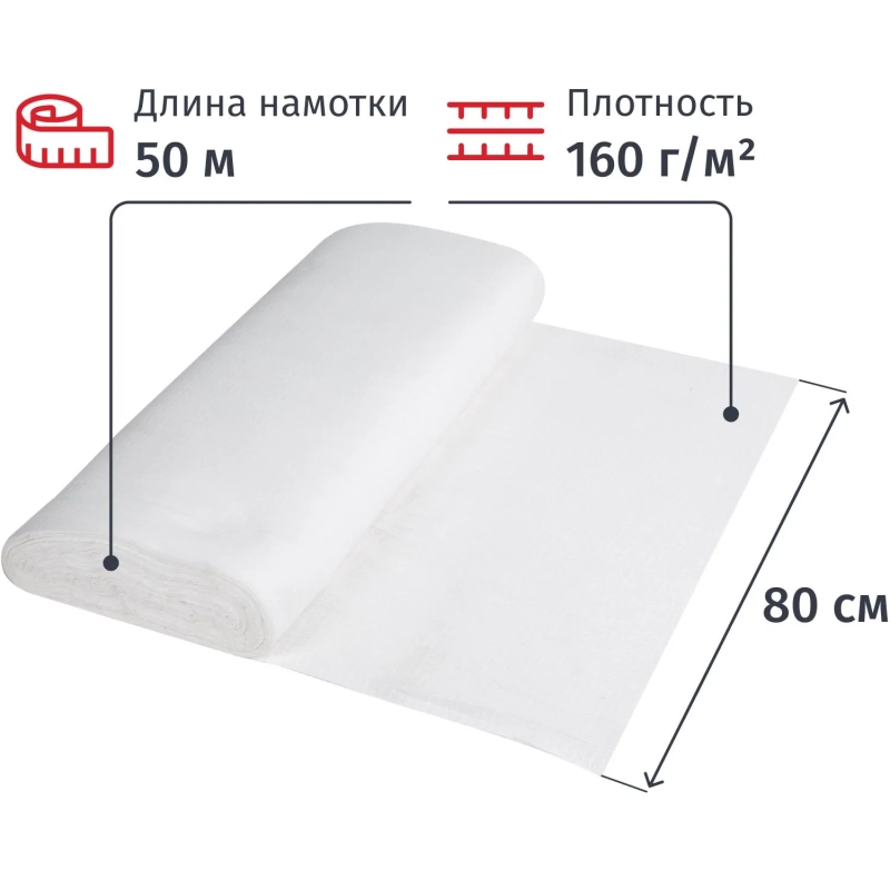 Полотно техническое ВАФЕЛЬНОЕ отбеленное, рулон 0,8х50м, пл. 160 г/м2