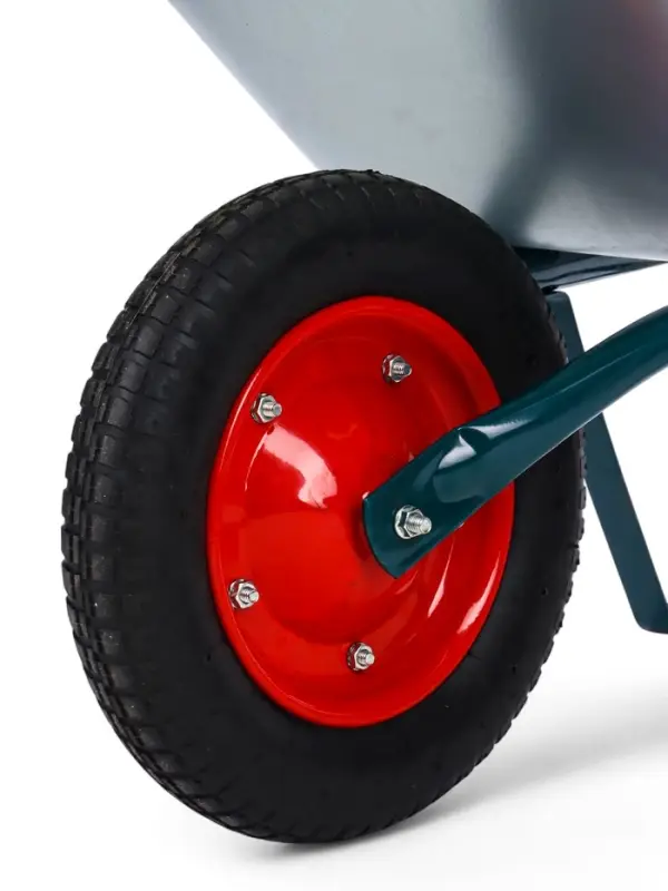 Тачка садовая одноколесная 65л/130кг, пневмоколесо 3.00-8. 350 мм, п-16 мм, кузов 0,6 мм Тачка садовая одноколесная 65л/130кг, пневмоколесо 3.00-8. 350 мм, п-16 мм, кузов 0,6 мм