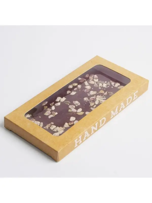 Коробка для шоколада, кондитерская упаковка, «Hand made», с окном, 17.3 х 8.8 х 1.5 см Коробка для шоколада, кондитерская упаковка, «Hand made», с окном, 17.3 х 8.8 х 1.5 см