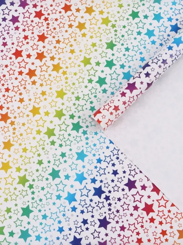 Бумага упаковочная глянцевая &laquo;Радужные звезды&raquo;, 70&times;100 см
