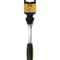 Вороток с трещоткой ТУНДРА, CrV, квадрат 3/8", 2К рукоятка, 72 зубца, 200 мм