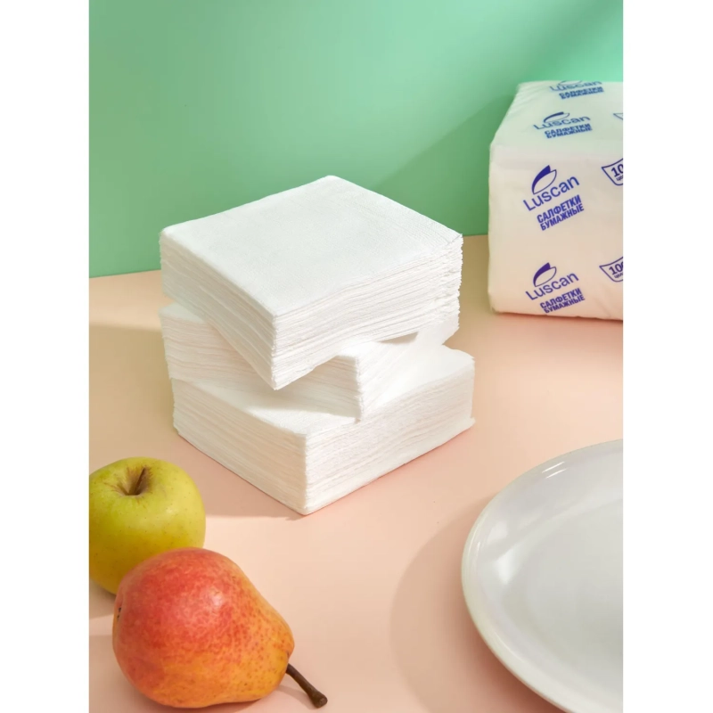 Салфетки бумажные Luscan PROFI PACK 1сл24х24 белые 400шт/уп