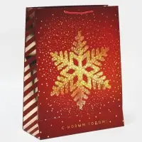 Пакет &laquo;Золотая снежинка&raquo;, 31 х 40 х 11 см