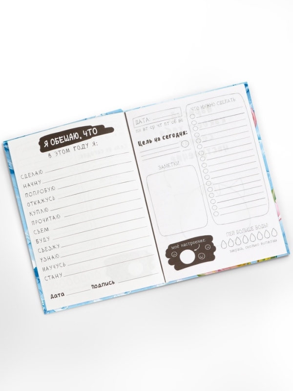 Творческий ежедневник, твердая обложка А5, 120 л  Творческий ежедневник, твердая обложка А5, 120 л "Расцветай"