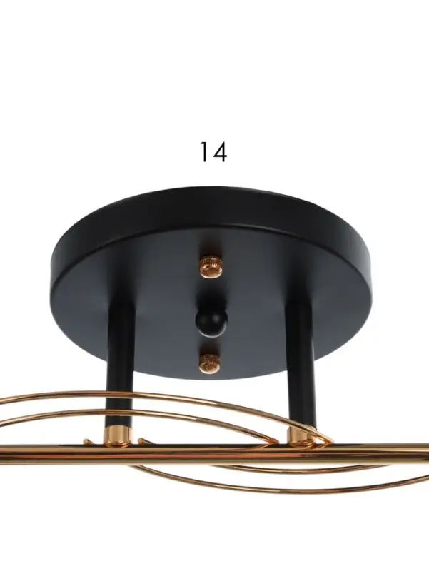 Люстра потолочная BayerLux &laquo;Кансе&raquo;, 2хЕ27, 40 Вт, черно-золотой, 41&times;15&times;23 см