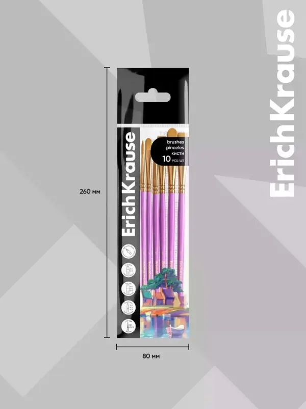 Набор кистей 10 штук Art Spirit, розовые