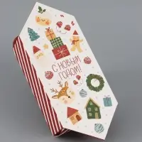 Коробка - конфета подарочная &laquo;С Новым годом&raquo;, 14&times;22&times;8 см, самосборная