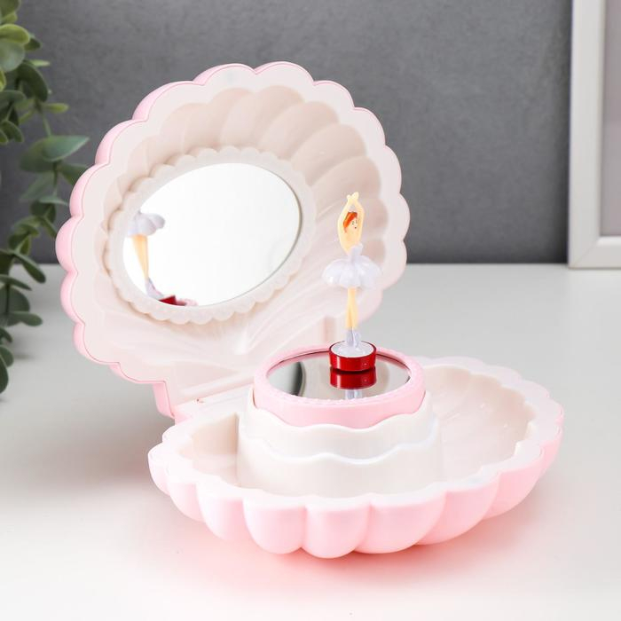 Шкатулка музыкальная механическая Шкатулка музыкальная механическая "Ярко-розовая ракушка" 7,5х15,5х12 см