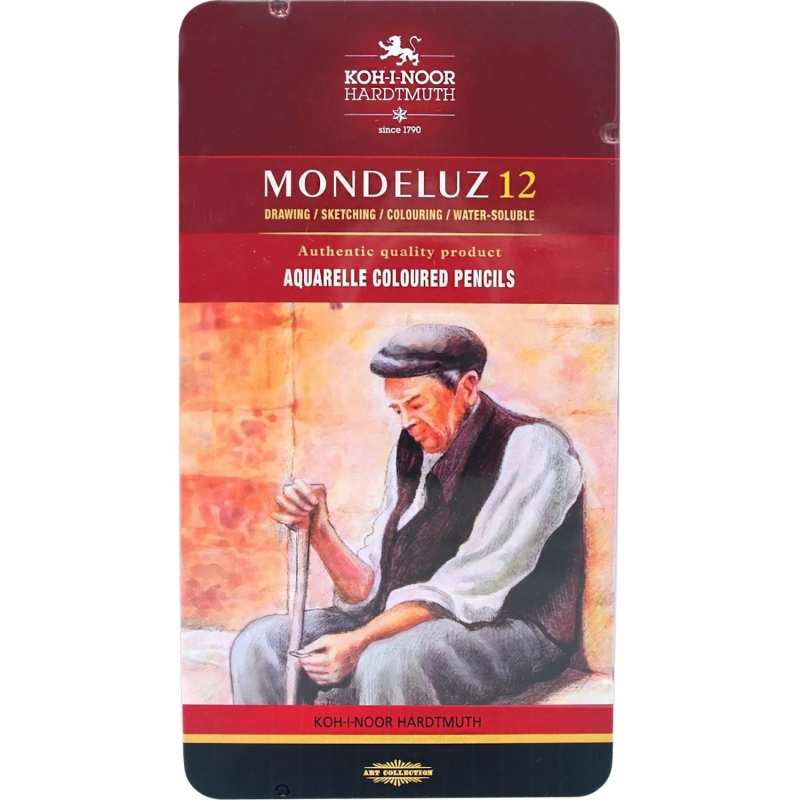 Карандаши акварельные MONDELUZ OLD MAN 3722 12цв/наб мет.кор. 3722012001PL