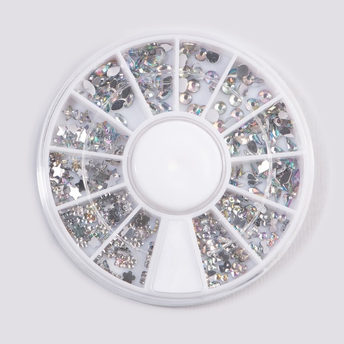 Стразы фигурные для декора «Ассорти», цвет серебристый Стразы фигурные для декора «Ассорти», цвет серебристый
