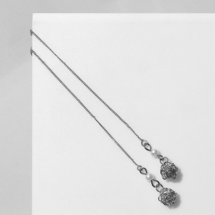 Серьги с жемчугом «Цепочки» шарик переплетение, цвет МИКС Серьги с жемчугом «Цепочки» шарик переплетение, цвет МИКС