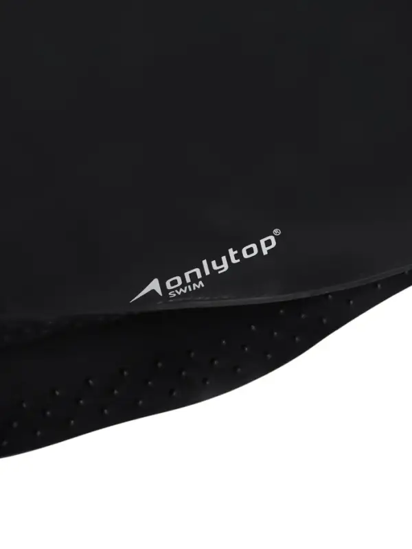 Шапочка для плавания взрослая ONLYTOP, для длинных волос, силиконовая, обхват 54-60 см, чёрная