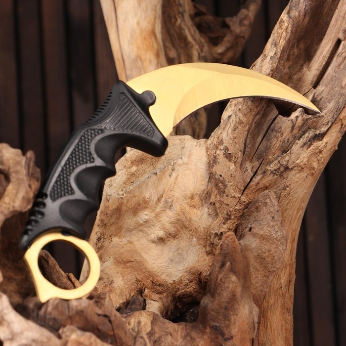 Нож-керамбит Нож-керамбит "Коготь орла" 20см, клинок 90мм/3,1мм, золотистый