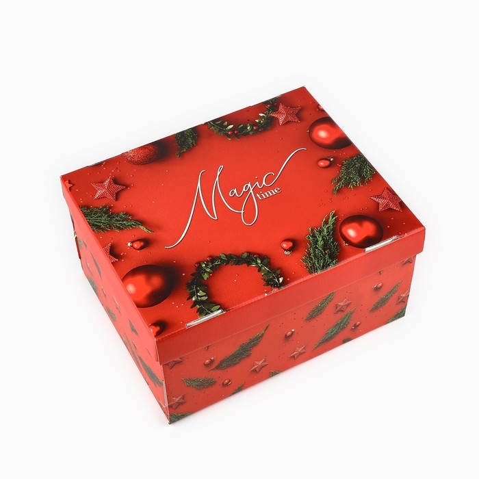 Коробка подарочная новогодняя складная «Magic time», 30 х 24.5 х 15 см, Новый год Коробка подарочная новогодняя складная «Magic time», 30 х 24.5 х 15 см, Новый год