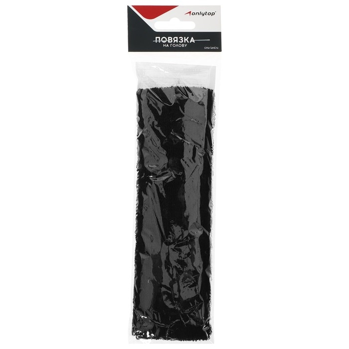 Повязка на голову ONLYTOP, 17х5,5 см, цвет чёрный Повязка на голову ONLYTOP, 17х5,5 см, цвет чёрный