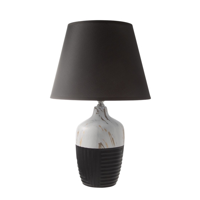 Лампа настольная Лампа настольная "Строгие линии" 1х40Вт Е27 черный/белый 25х25х40см