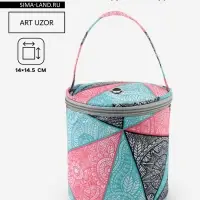 Сумка-футляр &laquo;Цветы&raquo;, 1 люверс, d = 14&times;14.5 см, цвет разноцветный