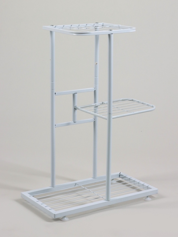 Подставка для цветов Greengo, 3 полки, 43 × 22 × 57 см, напольная, металл, белая Подставка для цветов Greengo, 3 полки, 43 × 22 × 57 см, напольная, металл, белая