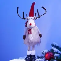 Светодиодная фигура &laquo;Новогодний лосик&raquo; 58 см, текстиль, 10 LED, от батареек CR2032&times;1, свечение тёплое белое