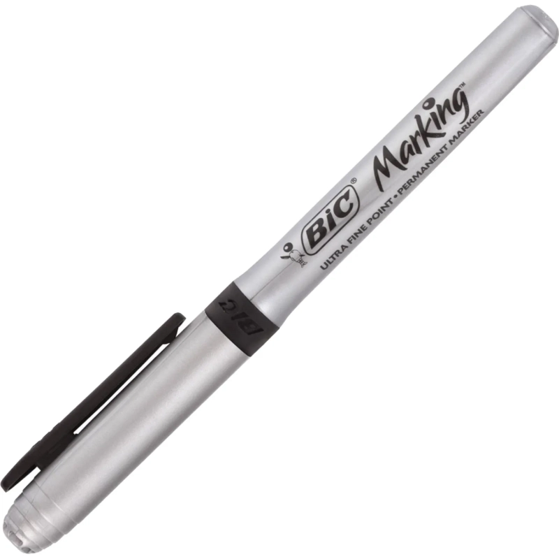 Маркер перманентный BIC резиновый грип, черный, 0,7мм