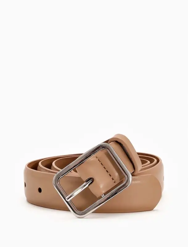 Ремень женский, 110&times;3 см, пряжка металл, серебристая, бежевый