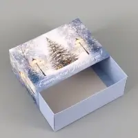 Коробка подарочная самосборная &laquo;Новогодняя елочка&raquo;, 25&times;18&times;10 см