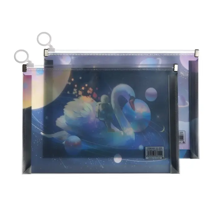 Папка-конверт на молнии формат А5, 180мкр, с рисунком Папка-конверт на молнии формат А5, 180мкр, с рисунком "Космос", МИКС