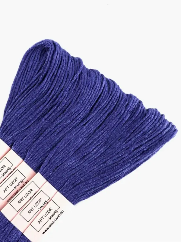 Нитки мулине №158, 8&plusmn;1 м, набор 6 шт., синий