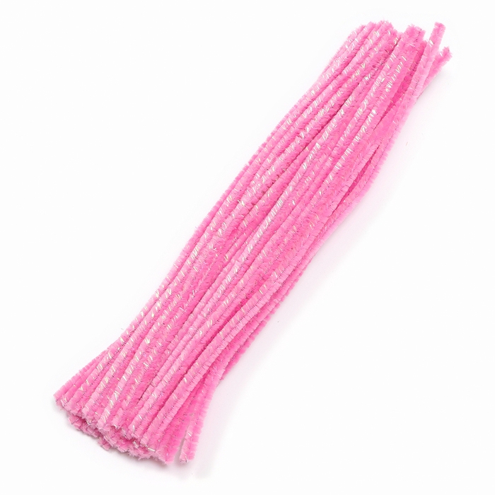 Проволока синельная набор 50 шт., розового цвета, 30 см Проволока синельная набор 50 шт., розового цвета, 30 см