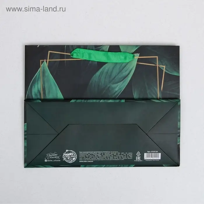 Пакет подарочный ламинированный, упаковка, Present for you, MS 23&times;18&times;10 см