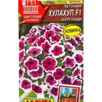 Семена цветов Петуния Хулахуп F1 бургунди  (драже) С. Sakata Цветущий балкон, Ц/П,7 шт.