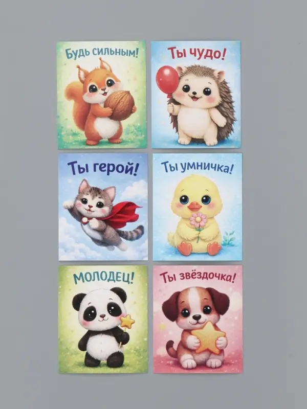 Открытки мини &laquo;Мотивашки деткам&raquo;, набор 35 шт., 8&times;9.5 см