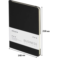 Бизнес-блокнот Attache А5(148x218мм), ЭССЕ,балакр,резин,клетка,черный,80 л