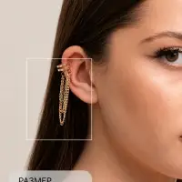 Серьга кафф &laquo;Цепочки&raquo;, цвет золото