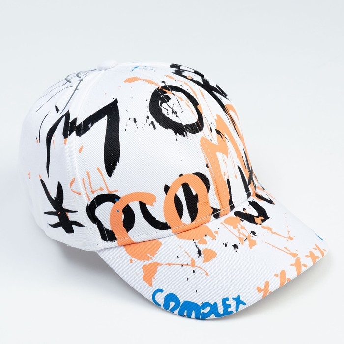 Кепка детская MINAKU «Граффити», цвет белый, размер 54 Кепка детская MINAKU «Граффити», цвет белый, размер 54