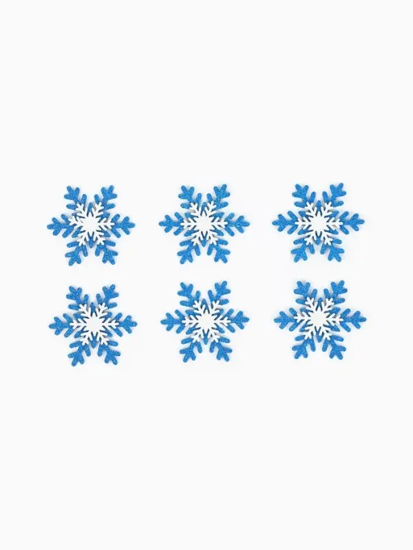 Заготовка для творчества &laquo;Снежинки&raquo;, 5.5 см, набор 6 шт., голубая с белой, фоамиран
