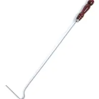 Кочерга с деревянной ручкой, рабочая длина - 50 см, ширина - 10 мм, толщина - 3 мм