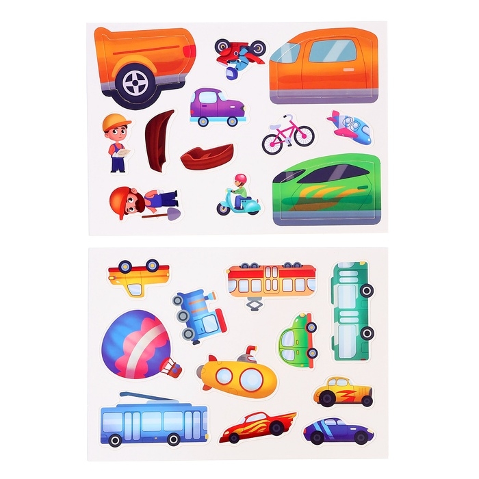 Книга с липучками «Транспорт», 70 липучек Книга с липучками «Транспорт», 70 липучек