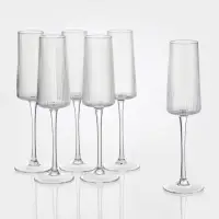 Набор бокалов для шампанского "Восхищение", 6 шт, р-р 1й шт 7,5х24,5 см, 250 мл