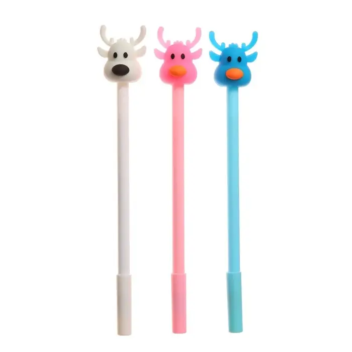 Ручка-прикол Calligrata &laquo;Олень&raquo;, чёрный стержень, гелевая, подарочная, МИКС