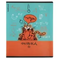 Тетрадь 48 листов в клетку &laquo;Физика: Котоформулы&raquo; ErichKrause, с пластиковой обложкой